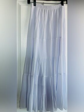 White Boho Tiered Maxi Skirt -  Flowing Women's Skirt
